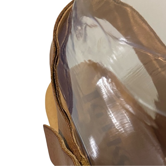 Korks Abloom Strappy Studded Clog Platform Slingback Sandals Brown Faux Leather - Picture 14 of 15